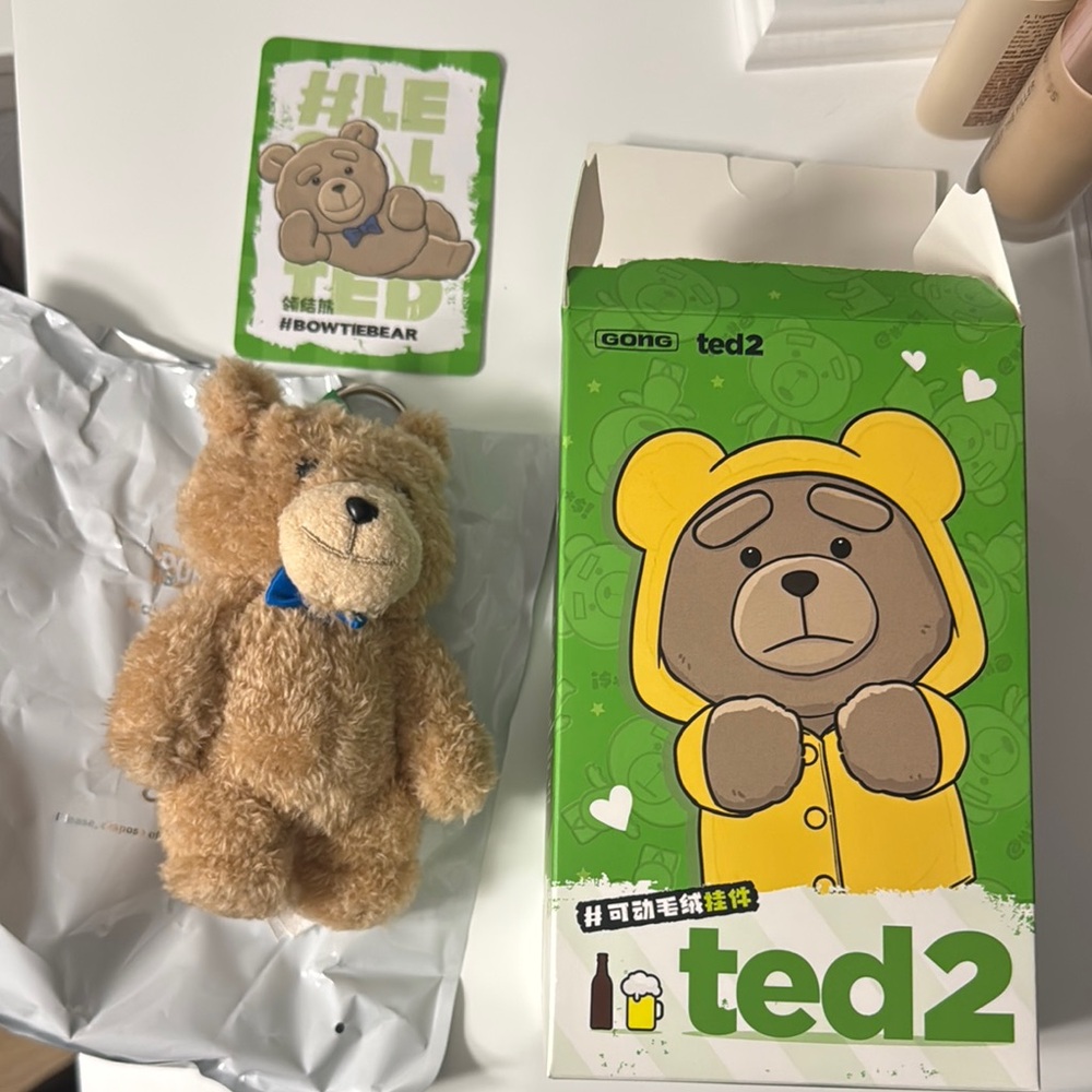 Ted2 Plush Keychain pendant bow tie bear